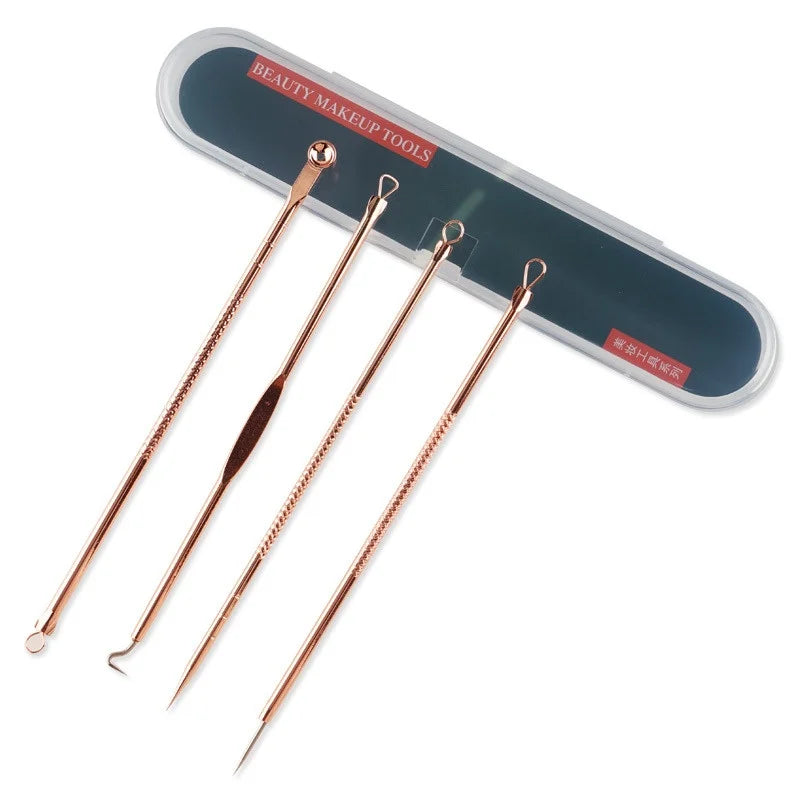 Kit Extrator de Cravos e Espinhas ProSkin™ – 4 Ferramentas em Aço Inoxidável