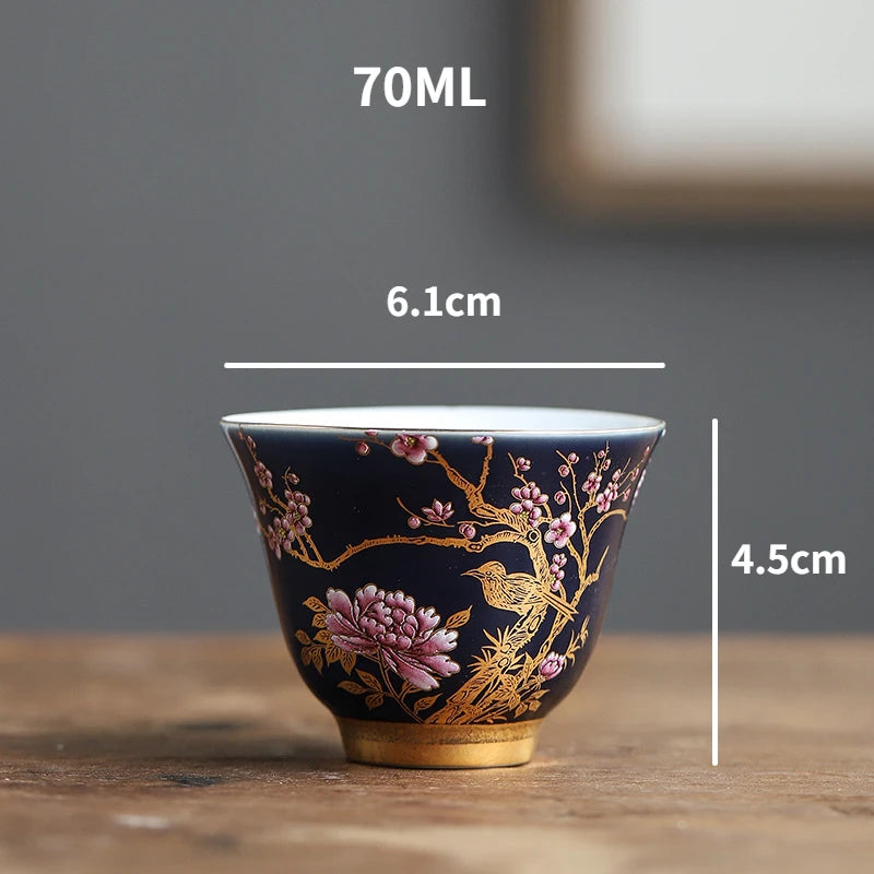 Coleção exclusiva de Chá Azul & Dourado – Cerâmica premium pintada a mão☕✨