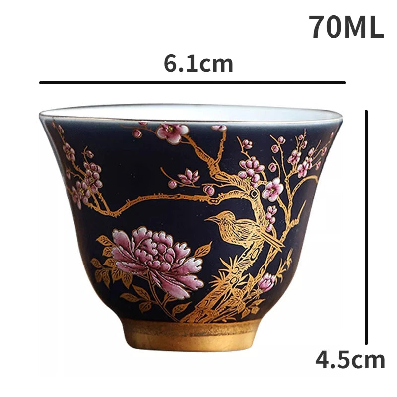 Coleção exclusiva de Chá Azul & Dourado – Cerâmica premium pintada a mão☕✨