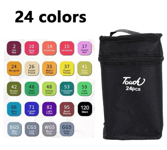 Kit de Canetas Artísticas Dupla Ponta – 24 Cores Vibrantes 🎨✨