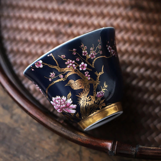 Coleção exclusiva de Chá Azul & Dourado – Cerâmica premium pintada a mão☕✨