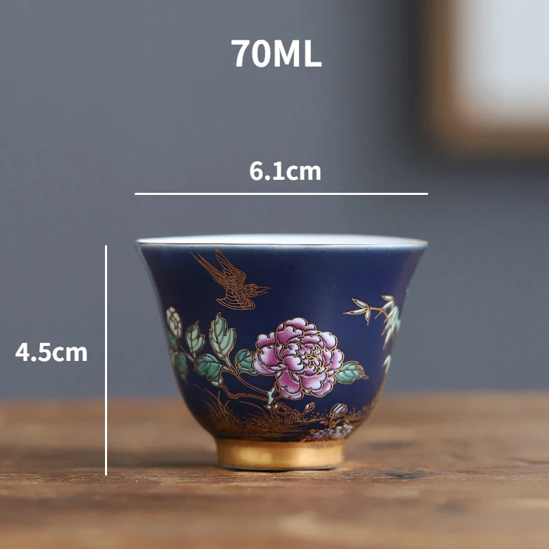Coleção exclusiva de Chá Azul & Dourado – Cerâmica premium pintada a mão☕✨