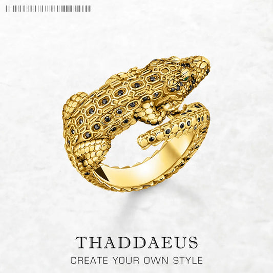 Ring Croco Royale – O Poder do Crocodilo em Ouro e Prata