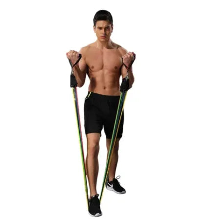 FlexFit - Kit de Extensores Elásticos 11 Peças – Treinamento Funcional, Yoga e Pilates